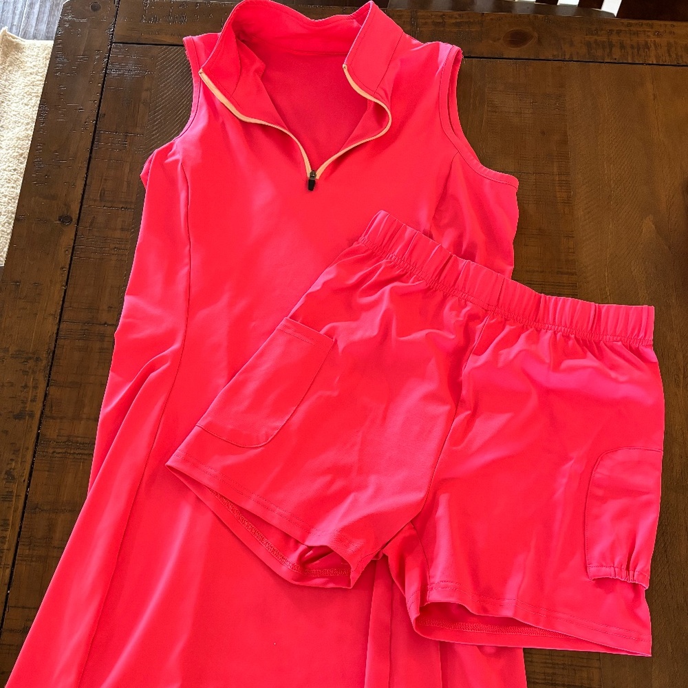 Hot Pink Women's athletic dress tennis, golf, pickle ball, or summer activities